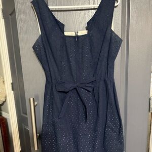 ANTONIO MELANI Blue A-line Mini Dress Tie Front with double zipper